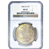 1884-CC Morgan Silver Dollar NGC MS63