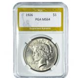 1926 Silver Peace Dollar PGA MS64