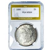1880 Morgan Silver Dollar PGA MS64