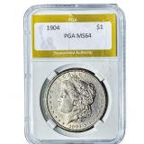 1904 Morgan Silver Dollar PGA MS64
