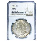 1884 Morgan Silver Dollar NGC MS63