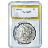 1886-S Morgan Silver Dollar PGA MS63