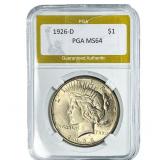 1926-D Silver Peace Dollar PGA MS64