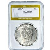 1888-O Morgan Silver Dollar PGA MS65