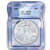 1999 Silver Eagle ICG MS70