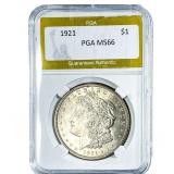 1921 Morgan Silver Dollar PGA MS66