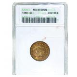 1868 Indian Head Cent ANACS MS63 BRN