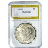 1883-O Morgan Silver Dollar PGA MS63