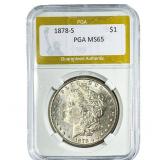 1878-S Morgan Silver Dollar PGA MS65