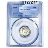 1936 Mercury Silver Dime PCGS PR65