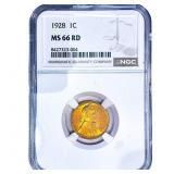1928 Wheat Cent NGC MS66 RD