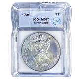 1999 Silver Eagle ICG MS70