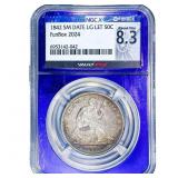 1824 Seated Liberty Half Dollar NGC AU8.3 FunBox 2
