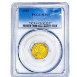 1929 $2.50 Gold Quarter Eagle PCGS MS64