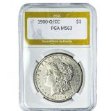 1900-O/CC Morgan Silver Dollar PGA MS63