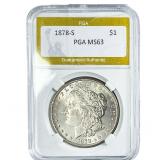 1878-S Morgan Silver Dollar PGA MS63