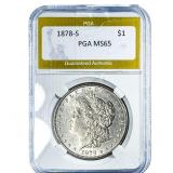 1878-S Morgan Silver Dollar PGA MS65