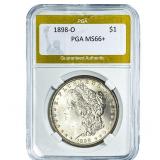 1898-O Morgan Silver Dollar PGA MS66+