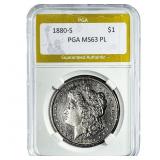 1880-S Morgan Silver Dollar PGA MS63 PL
