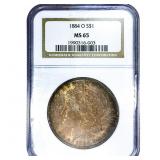 1884-O Morgan Silver Dollar NGC MS65