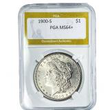 1900-S Morgan Silver Dollar PGA MS64+