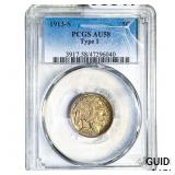 1913-S Buffalo Nickel PCGS AU58