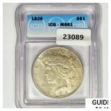 1926 Silver Peace Dollar ICG MS61