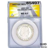 1893 Columbian Expo Half Dollar ANACS MS63