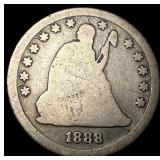 1888-S Silver Seated Liberty Quarter NICELY CIRCUL
