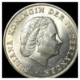 1952 Netherlands Antilles 1 Gulden LIGHTLY CIRCULA