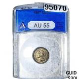 1867 Nickel Three Cent ANACS AU55