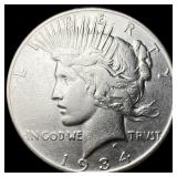 1934-S Peace Silver Dollar NEARLY  UNCIRCULATED