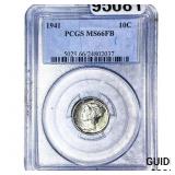 1941 Mercury Silver Dime PCGS MS66 FB