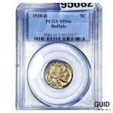 1938-D Buffalo Nickel PCGS MS66
