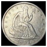 1847-O Silver Seated Liberty Half Dollar  NEARLY