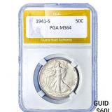 1941-S Walking Liberty Half Dollar PGA MS64
