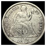 1877-CC Silver Seated Liberty Dime NICELY  CIRCUL