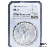 1993 Silver Eagle NGC MS69