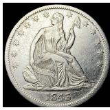 1843-O Silver Seated Liberty Half Dollar  NEARLY