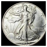 1939-D Silver Walking Liberty Half Dollar UNCIRCUL