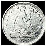 1857 Seated Liberty Silver Half Dime CLOSELY UNCIR