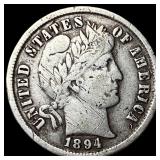 1894 Barber Dime LIGHTLY CIRCULATED