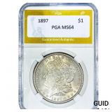 1897 Morgan Silver Dollar PGA MS64