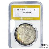 1878 8TF Morgan Silver Dollar PGA MS62