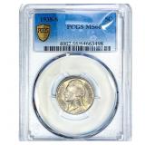 1938-S Jefferson Nickel PCGS MS66