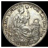 1896 TF Peru Silver 1/2 Dinero