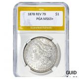 1878 Rev 79 Morgan Silver Dollar PGA MS63+