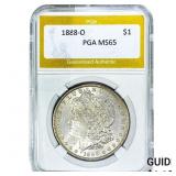 1888-O Morgan Silver Dollar PGA MS65