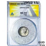 1944-D Mercury Silver Dime ANACS MS65 FSB