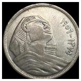 1956[1375] Egypt Silver 20 Piastres KM 3848